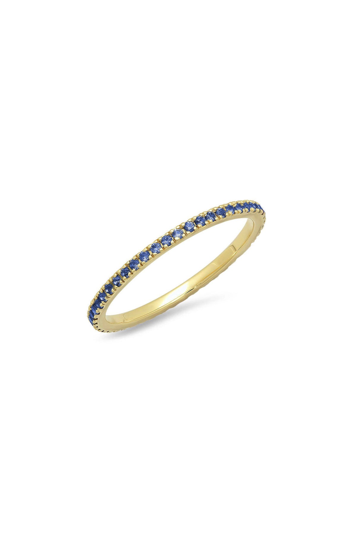 Gold Blue Sapphire Eternity Ring