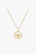 Rhombus White Enamel Necklace